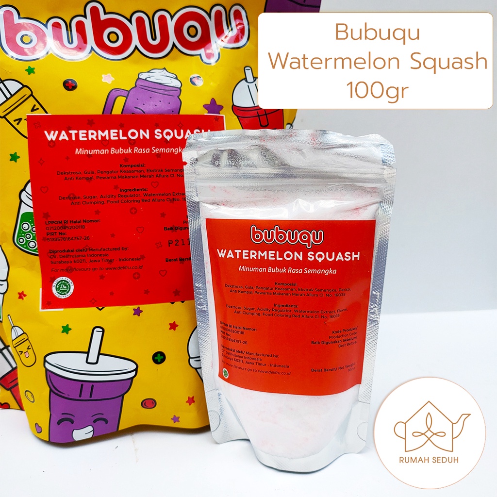 

Bubuqu 100gr Watermelon Squash - Minuman Bubuk Rasa Semangka