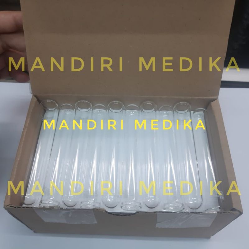 Glass Test Tube Kaca Tabung Reaksi Iwaki Pyrex Original Asahi Isi 50