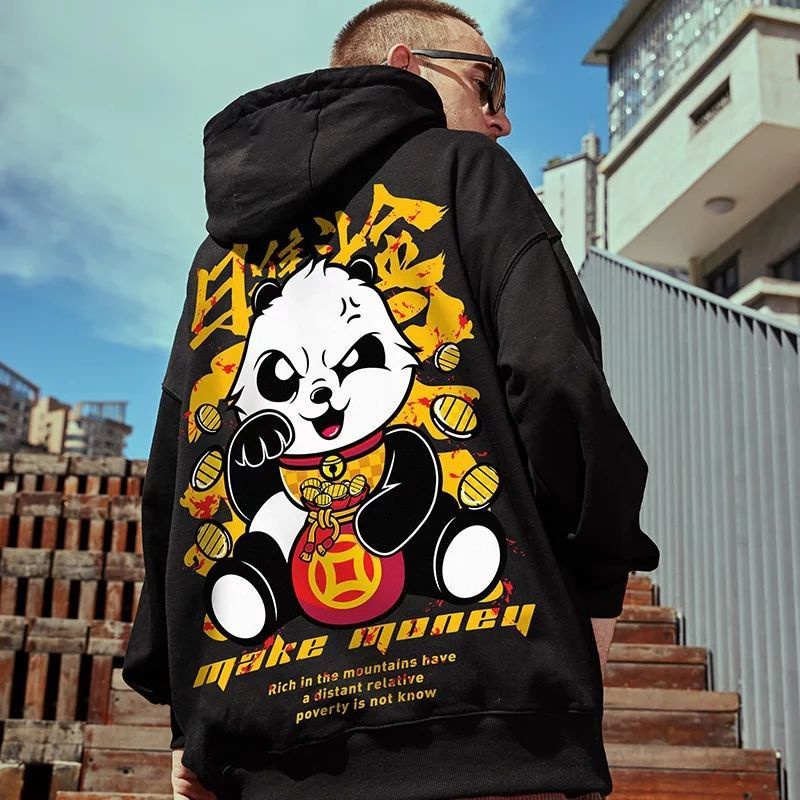 (PROMO) Jaket Sweater Hoodie Zazomde Hitam Make Money Panda Pria Wanita Switer Hodie Big SIZE M L XXL XXXL XXXXL XXXXXL Cowo Cewe Sweeter Hodie Animasi Keren Suiter Hoodi Kartun Panda Suwiter Hodi Bahan Flecee Tebal Hoddie Distro Premium