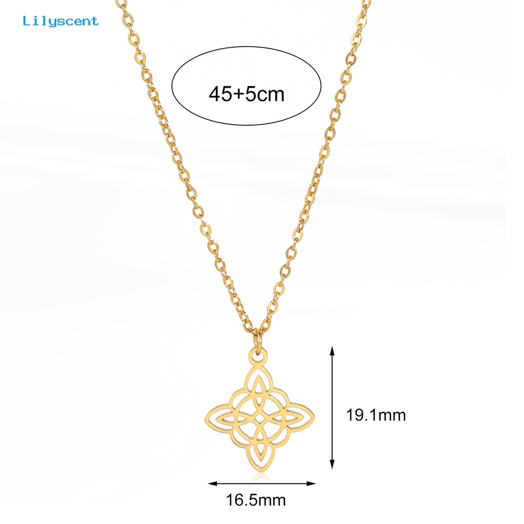 [LS] Liontin Kalung Vintage Temperamen Geometris Electroplating Adjustable Wanita Wanita Square Motif Lingkaran Konsentrik Hadiah Perhiasan Untuk Pacaran