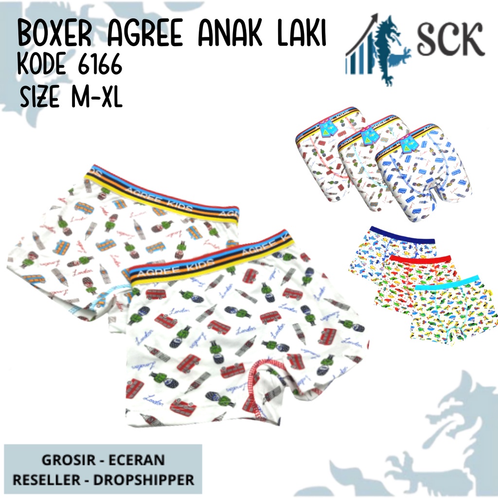 [ISI 3] CD Anak AGREE 6169 Motif Anak Model BOXER Motif - Pakaian Dalam