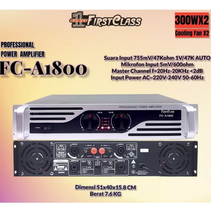 Power 2 channel firstclass fc a1800 Professional