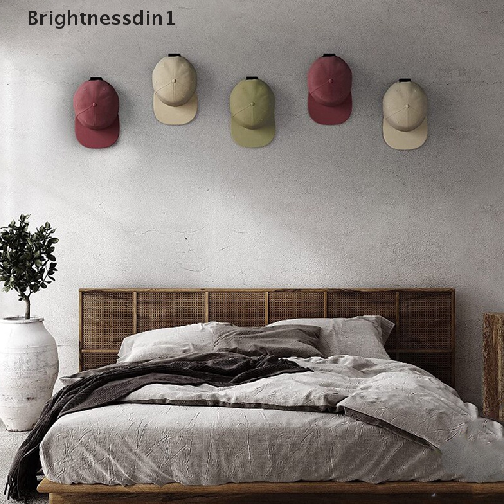 [Brightnessdin1] 5pcs Self Adhesive Baseball Caps Hooks Wall Mount Hats Organizer Holders Hanger Butik