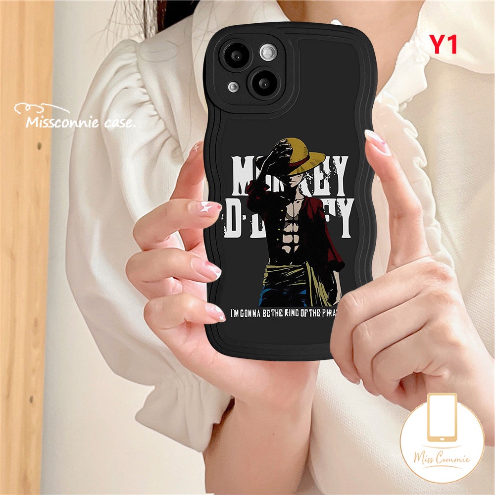 Casing Anime One Piece Redmi 12C 10C A1 10 9 9T 9A A1+10A 9C NFC POCO M3 X3 NFC Mi 11T Pro Redmi Note 10s 11 9s 8 10 9 11Pro 10Pro Max Soft Tpu Kartun Luffy Wavy Edge Cover Belakang