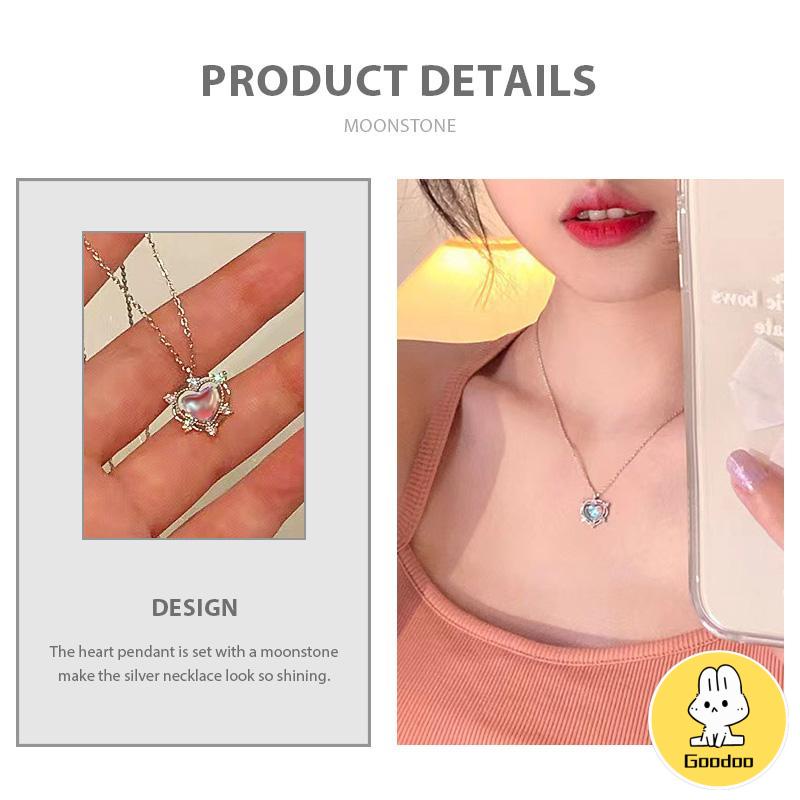 Kalung hati yang manis gaya mewah ringan musim panas wanita desain tinggi -Doo