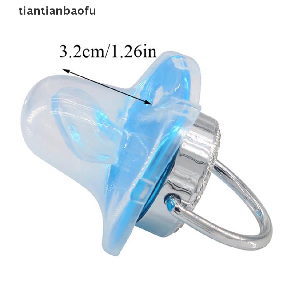 [tiantianbaofu] Huruf Inisial Nama Biru Dot Bayi BPA Free Silicone Dot Nipple Butik