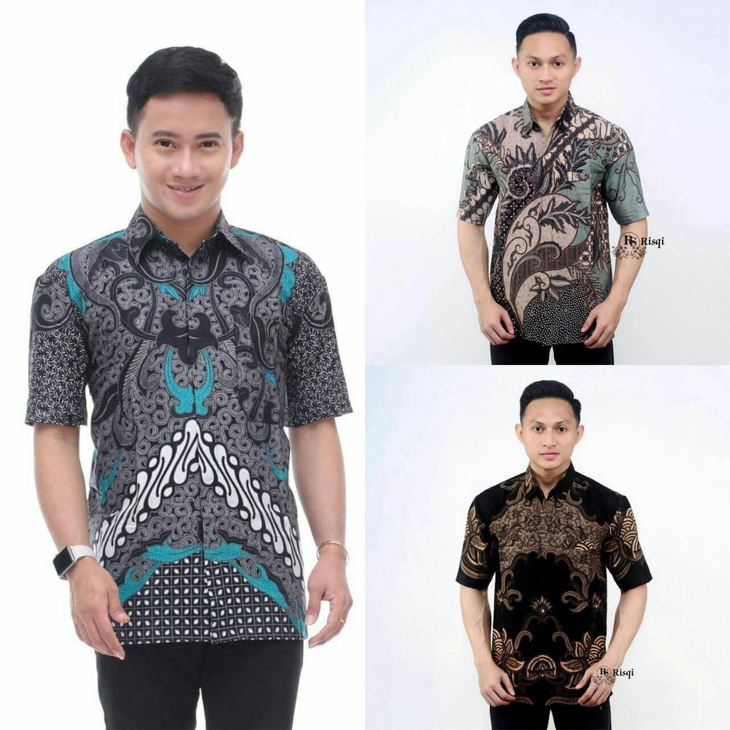 GROSIR BATIK kemeja jumbo PRIA LENGAN PENDEK BERAGAM VARIAN MOTIF DAN WARNA