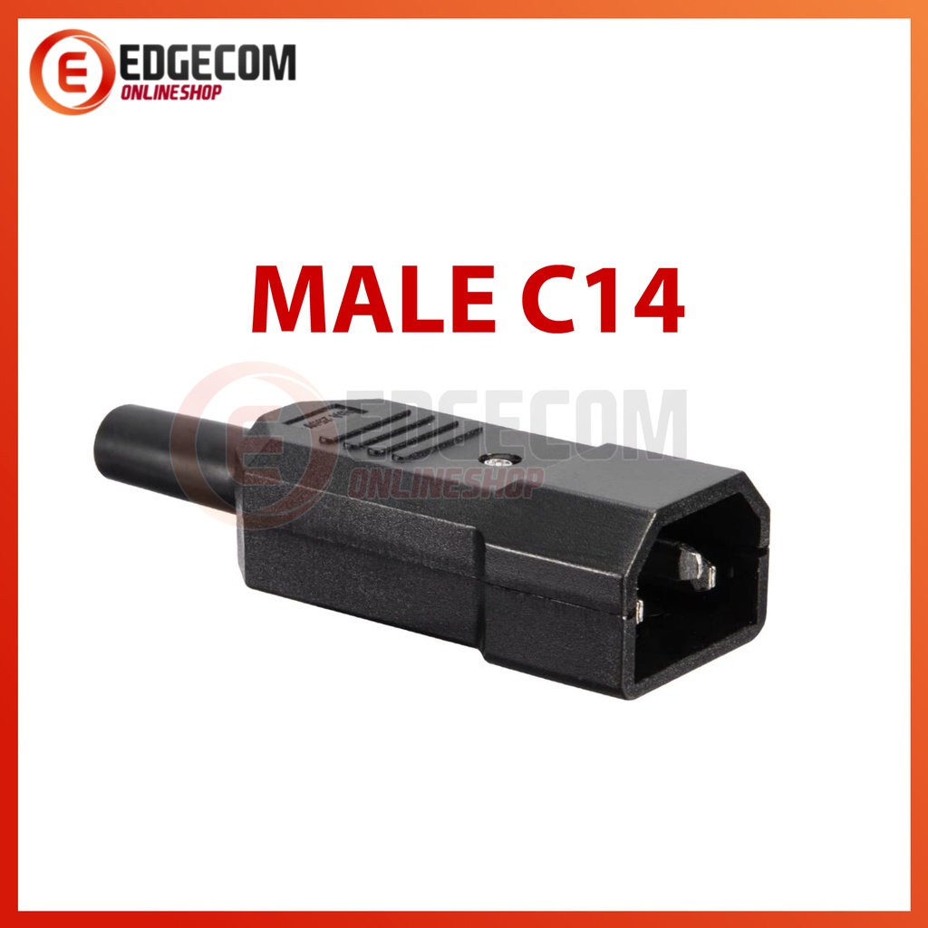 Konektor Steker Kabel AC IEC C14 Male Plug Adapter 3 Pin