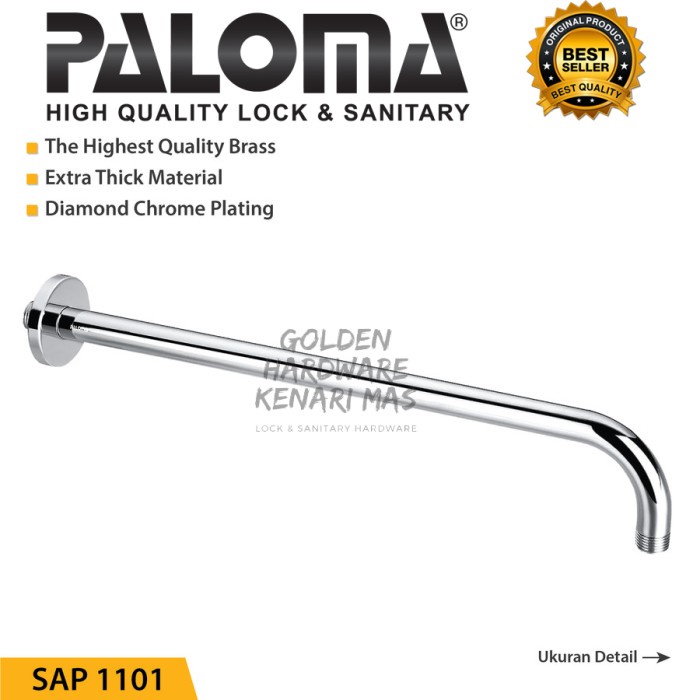 Holder Shower Arm Paloma Sap 1101 Gantungan Kepala Rain Shower Mandi Tembok