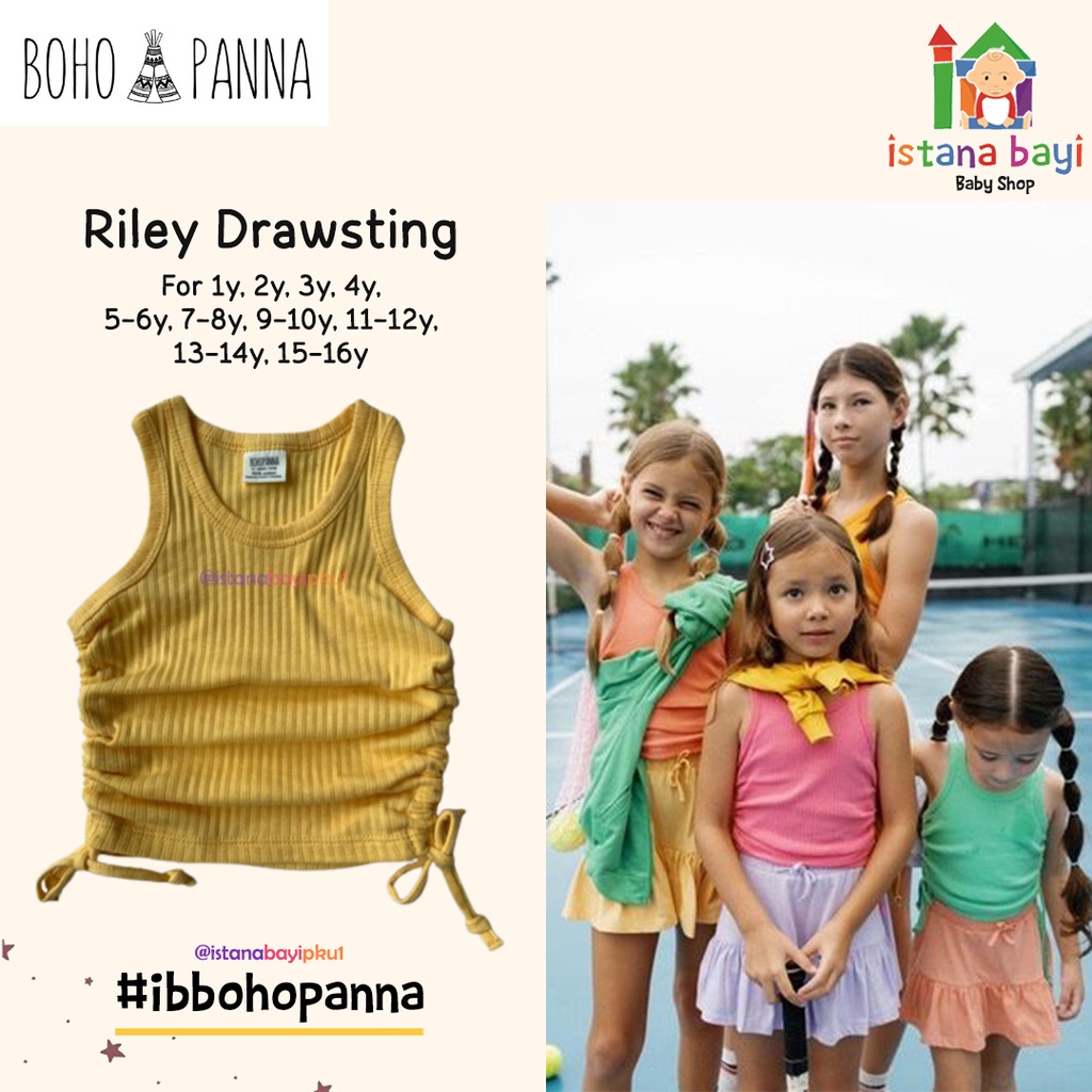 BOHOPANNA - RILEY DRAWSTRING TOP - KAOS ANAK PEREMPUAN 1-10 TAHUN