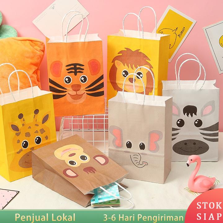 

✔ 12 Pcs Tas Loot Kertas Kraft Hewan Liar Hutan Pesta Bertema untuk Dekorasi Pesta Ulang Tahun