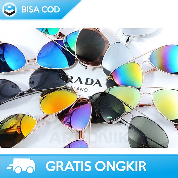 SUNGLASSES UNISEX PRIA WANITA KACAMATA HITAM FASHIONABLE ANTI SINAR UV