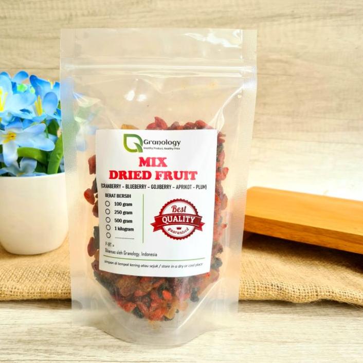

✺ Mix Fruit 250 gram (Blueberry, Cranberry, Gojiberry, Aprikot dan Plum) by Granology ◊