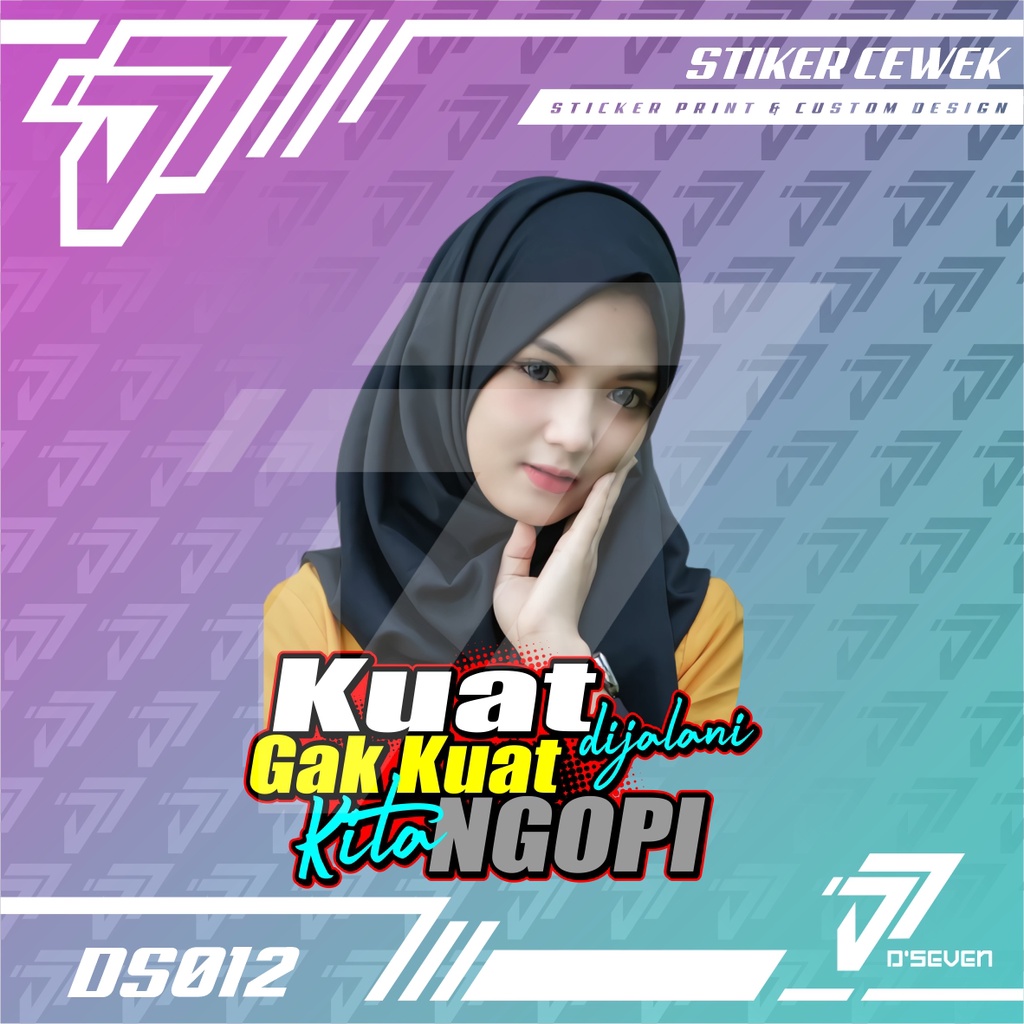 Stiker Foto Cewek Hijab Vector Seksi Custom Bisa Request Foto & Kata-kata - Stiker Mobil / Motor / T