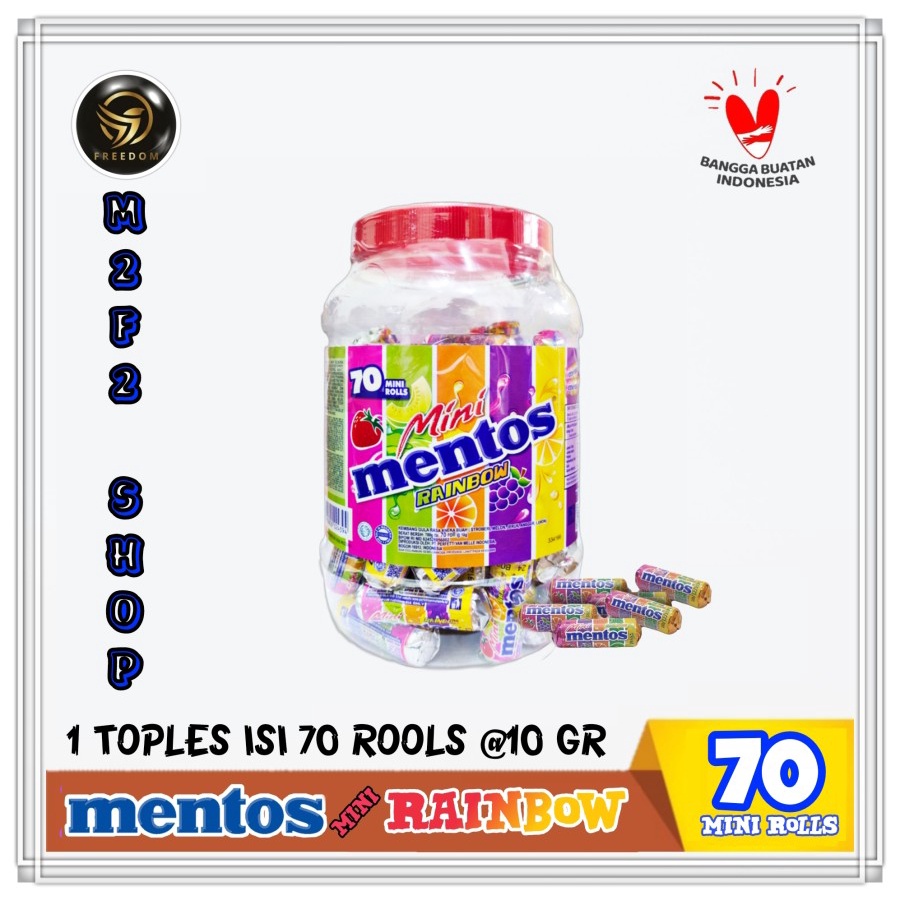 

Permen Mentos Mini Rainbow Jar | Toples isi 70 - 700 gr (Kemasan Satuan)