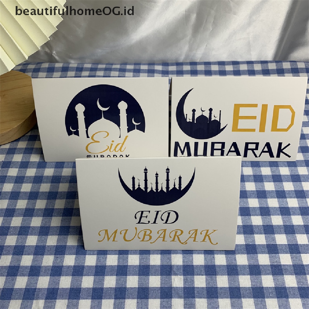 // Beautifulhomeog.id// 6pcs Kartu Undangan Eid Mubarak Gereja Ramadhan Islami Muslim Greeg Card **