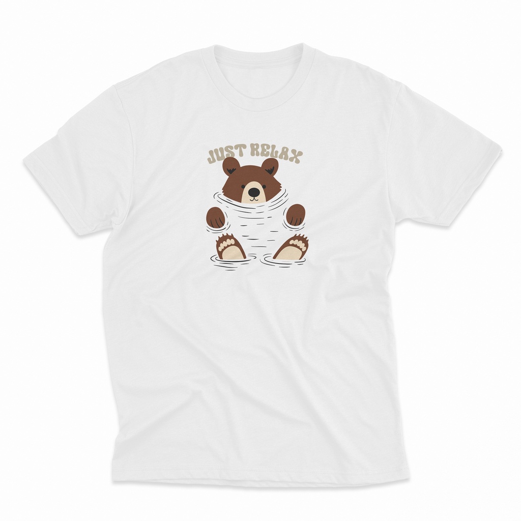 Baju Kaos Anak Laki-Laki Permpuan Warna Putih Motif Kartun Dino Kucing Hiu Game Beruang Mickiy Motor 1- 10 Tahun