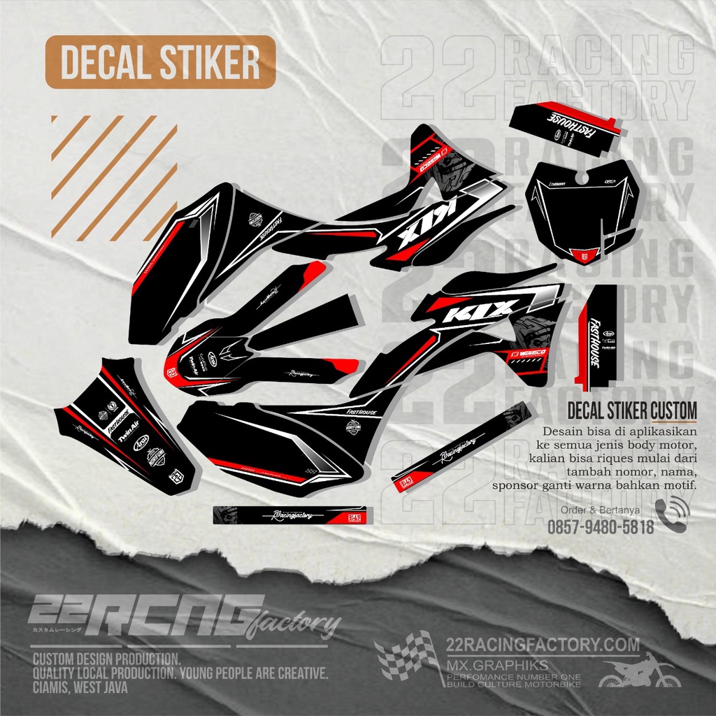 DECAL STIKER CRF / GORDONS/  KLX BF / KLX DTRACKER / KLX S OLD FULL BODY DESAIN COSTUM