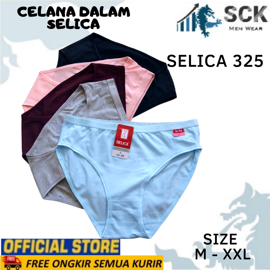 Celana Dalam Wanita SELICA 325 MIDI Katun Seamless / CD Ukuran M-XXL / Pakaian Dalam Cewek - sckmenwear GROSIR