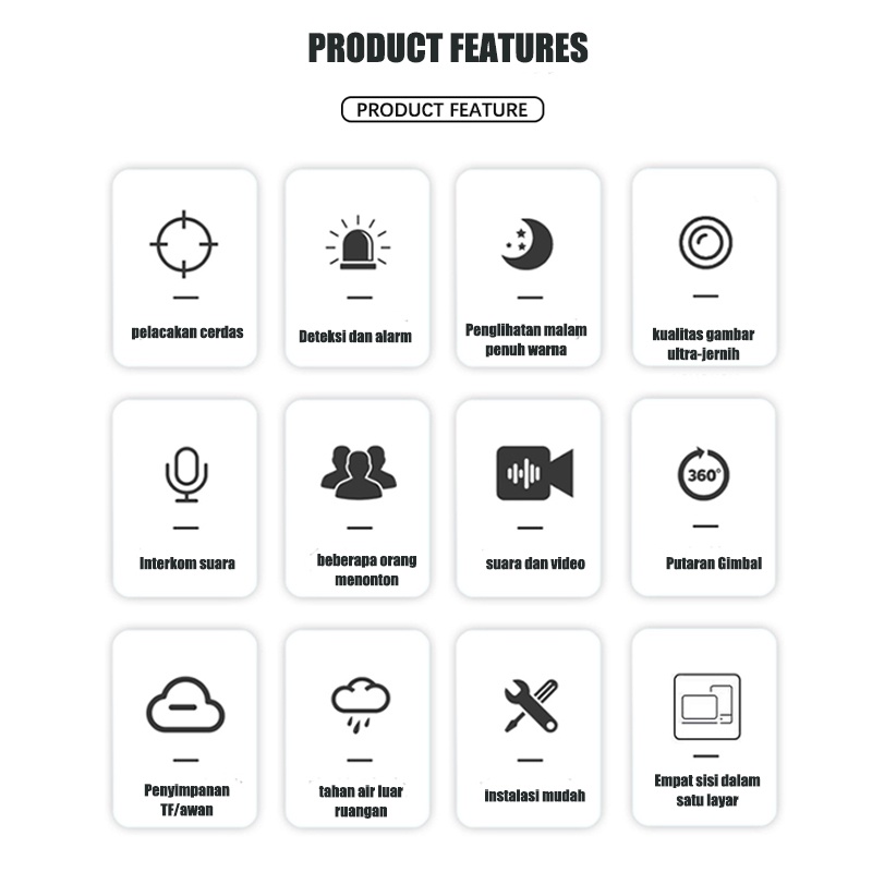 360 derajat full-color high-definition waterproof dan lightning-proof outdoor night vision wireless wifi remote monitor