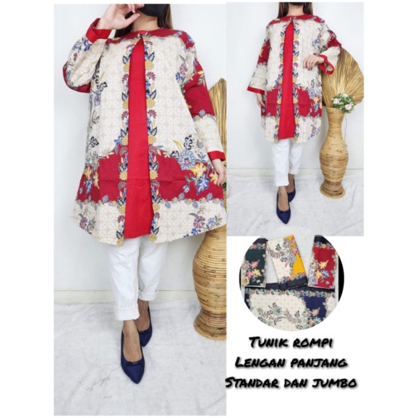 TUNIK HARGA MURAH/TUNIK ROMPI/TUNIK BATIK/TUNIK ROMPI BATIK/TUNIK BATIK KERJA/TUNIK KERJA MOTIF BATI