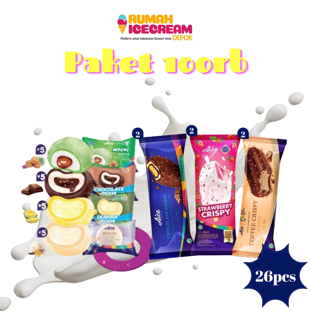 Jual Eskrim Aice Mochi + Crispy Series 26 pcs Shopee Indonesia