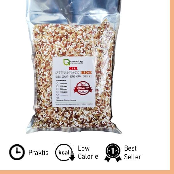 

➻ Mix Shirataki Rice 1 kilogram (Shirataki, Beras Merah & Beras Coklat) by Granology ◘