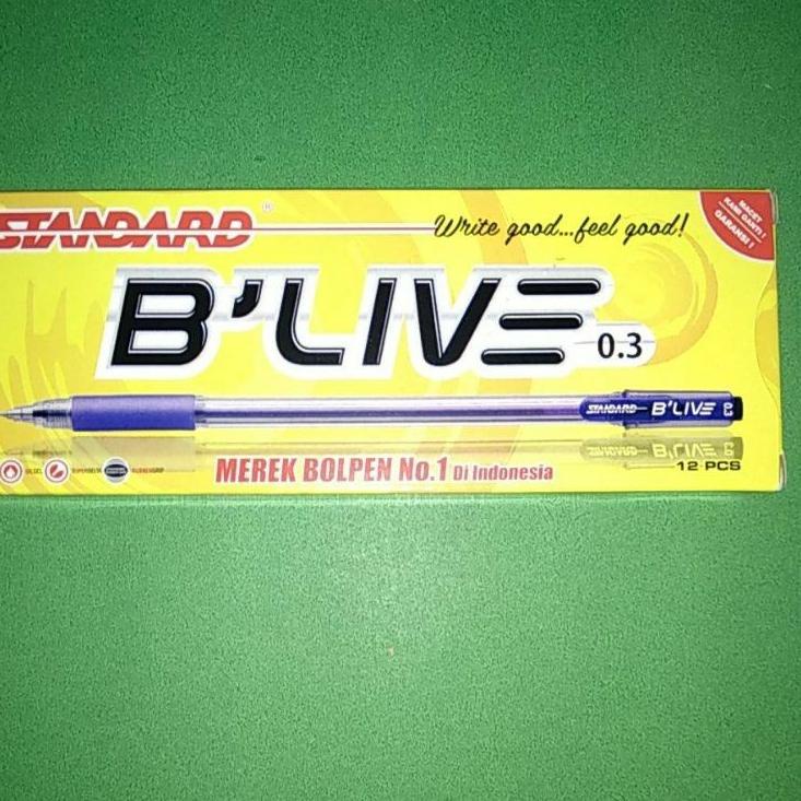 

Flash Promo Pulpen Standard B'Live Isi 12 ( Kemasan / pak)
