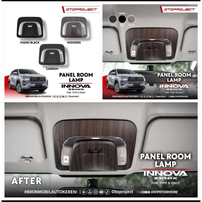 panel room lamp lampu depan INNOVA Zenix hitam Carbon Wood Innova Zenix 2023 tipe Non Q otoproject