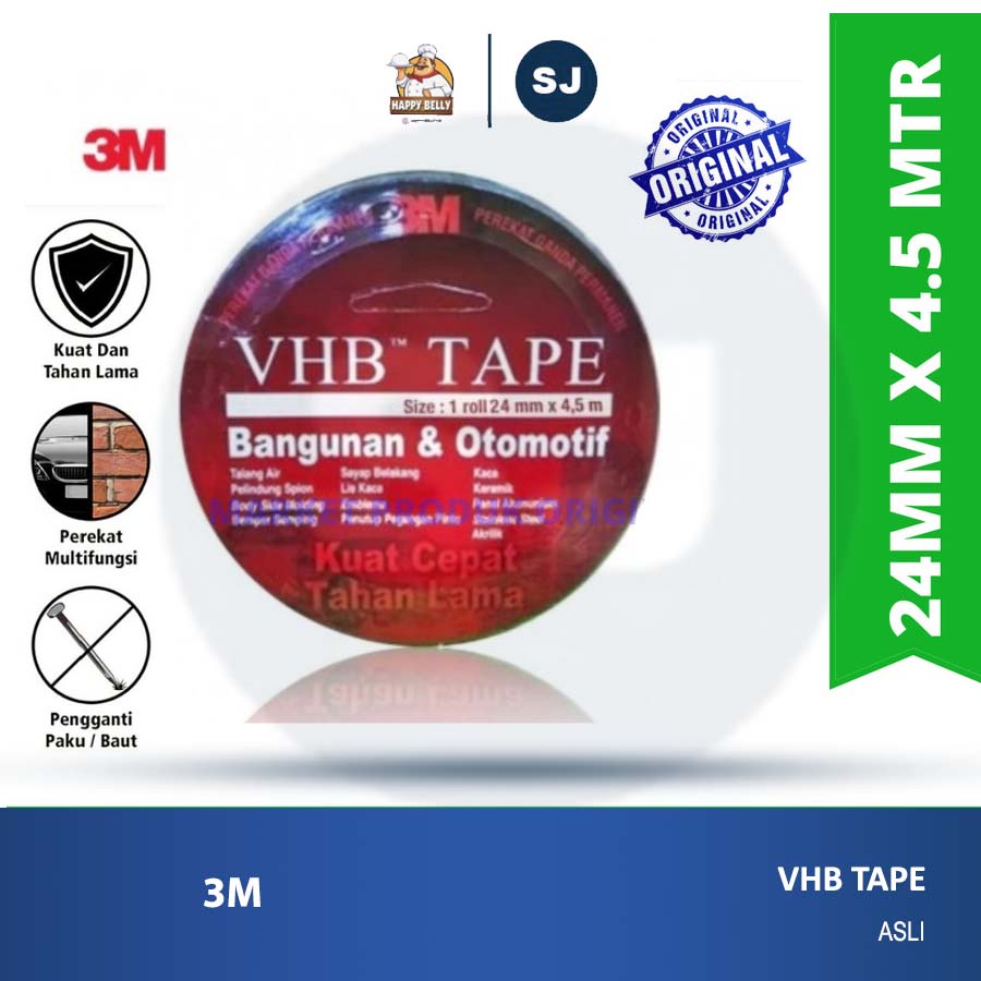

3M VHB Double Tape Automotive 4900 tebal (1.1 mm) size (24mm x 4.5m)