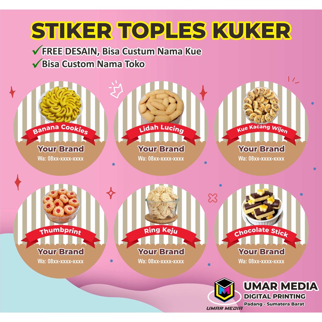 

Stiker Kue Lebaran Stiker Kue Kering Stiker Toples Kuker Stiker Lebaran Bisa Custom