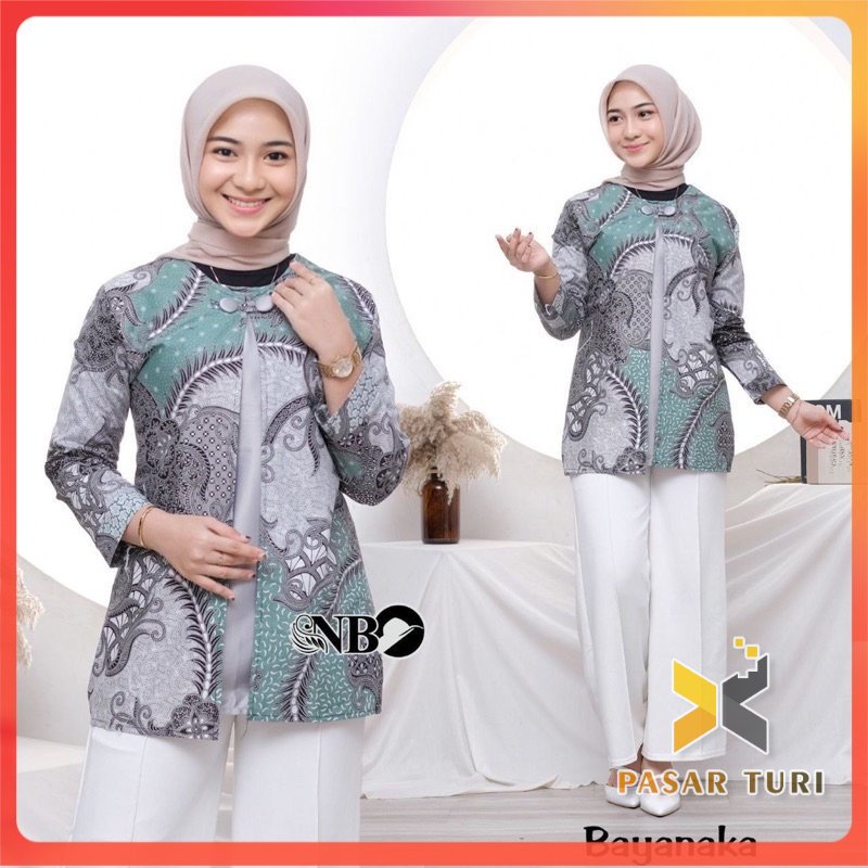 ATASAN BATIK WANITA MODERN BAJU BATIK KANTOR WANITA BATIK NEW BLUS SERAGAMAN