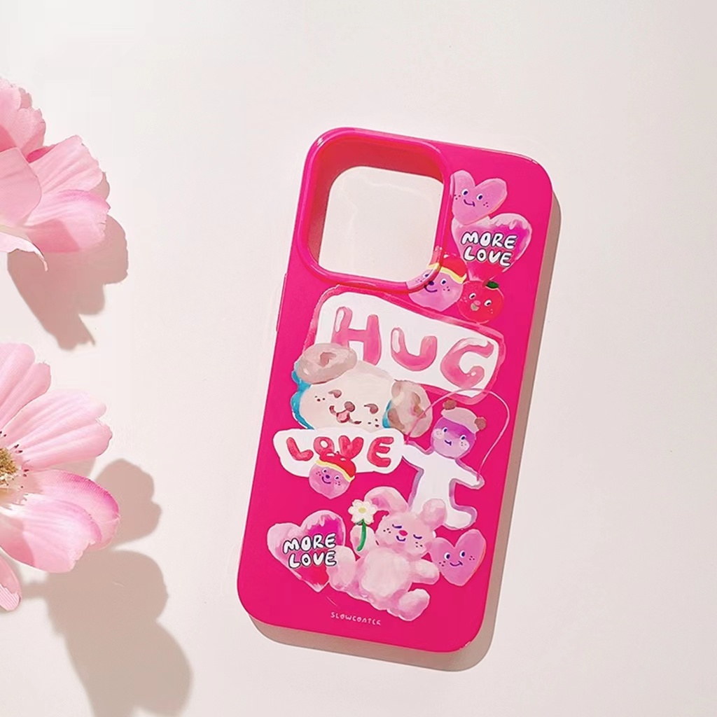 IPHONE Ins Pola Beruang Cocok Untuk Iphone14 14pro 14plus 13 13mini 13pro 13prm iPhone12 7Plus 8Plus Xr XS 13 12mini Pro Max Empat Sudut Casing Ponsel Tahan Guncangan