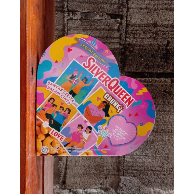 silver queen silverqueen chunky bentuk love | coklat cinta