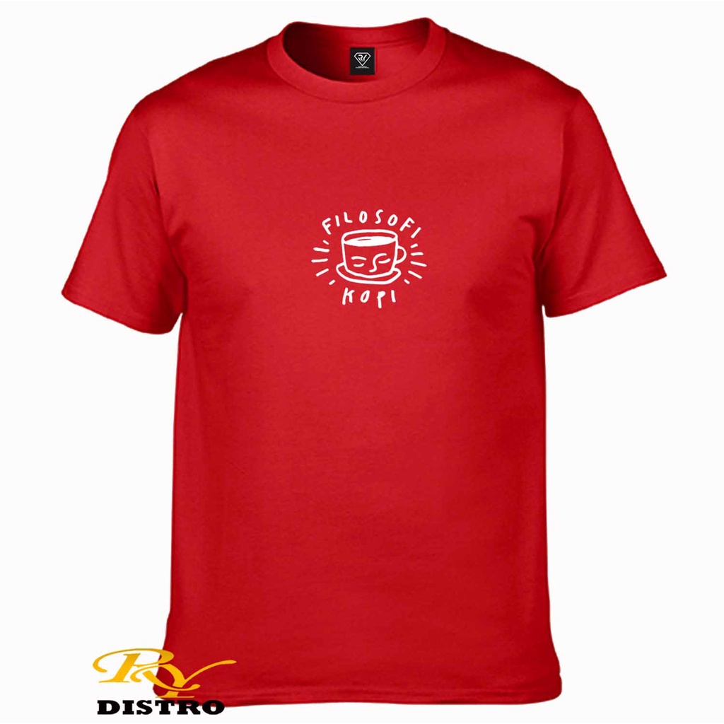 Ry Distro - Kaos Pria Lengan Pendek Filosofi Kopi Motif Putih - Kaos  Distro Premium
