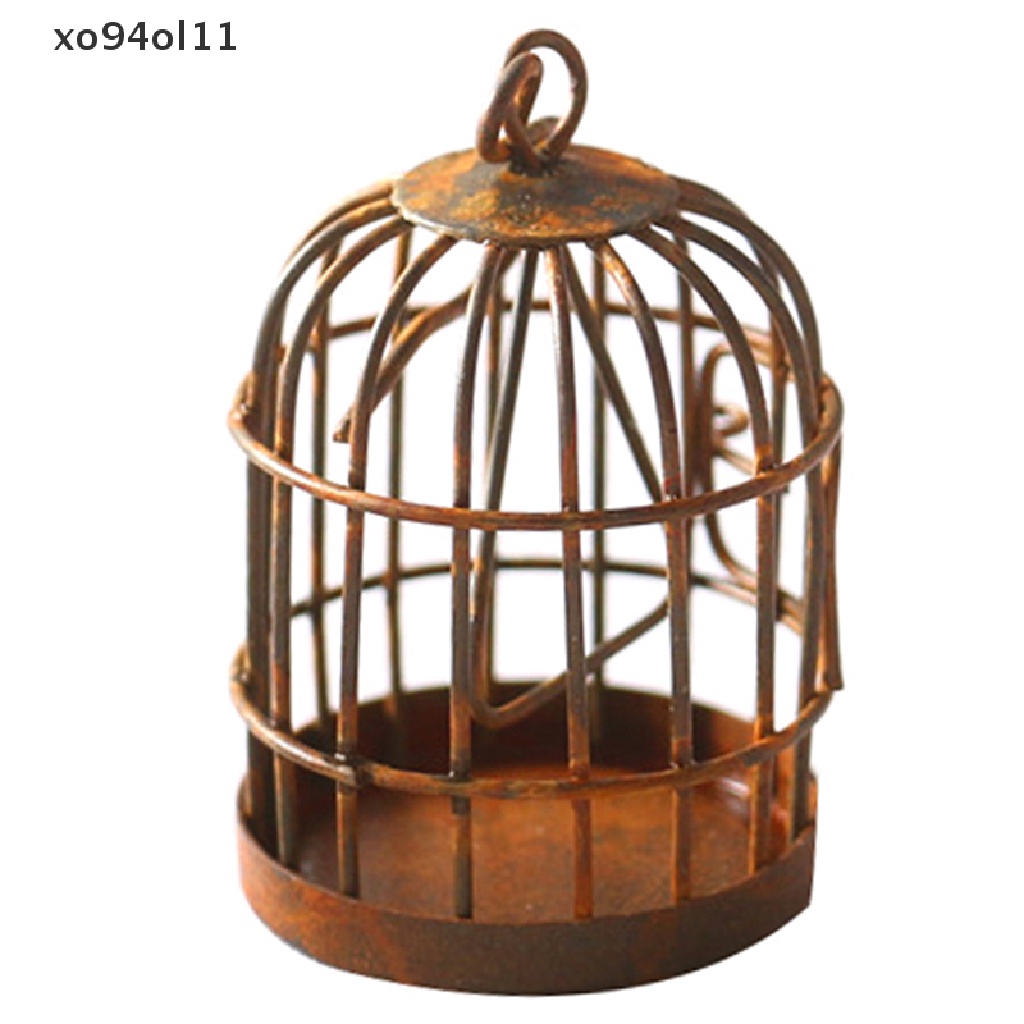 Xo Iron art made rusty bird cage Sukulen Dekorasi Keranjang Bunga micro landscape OL