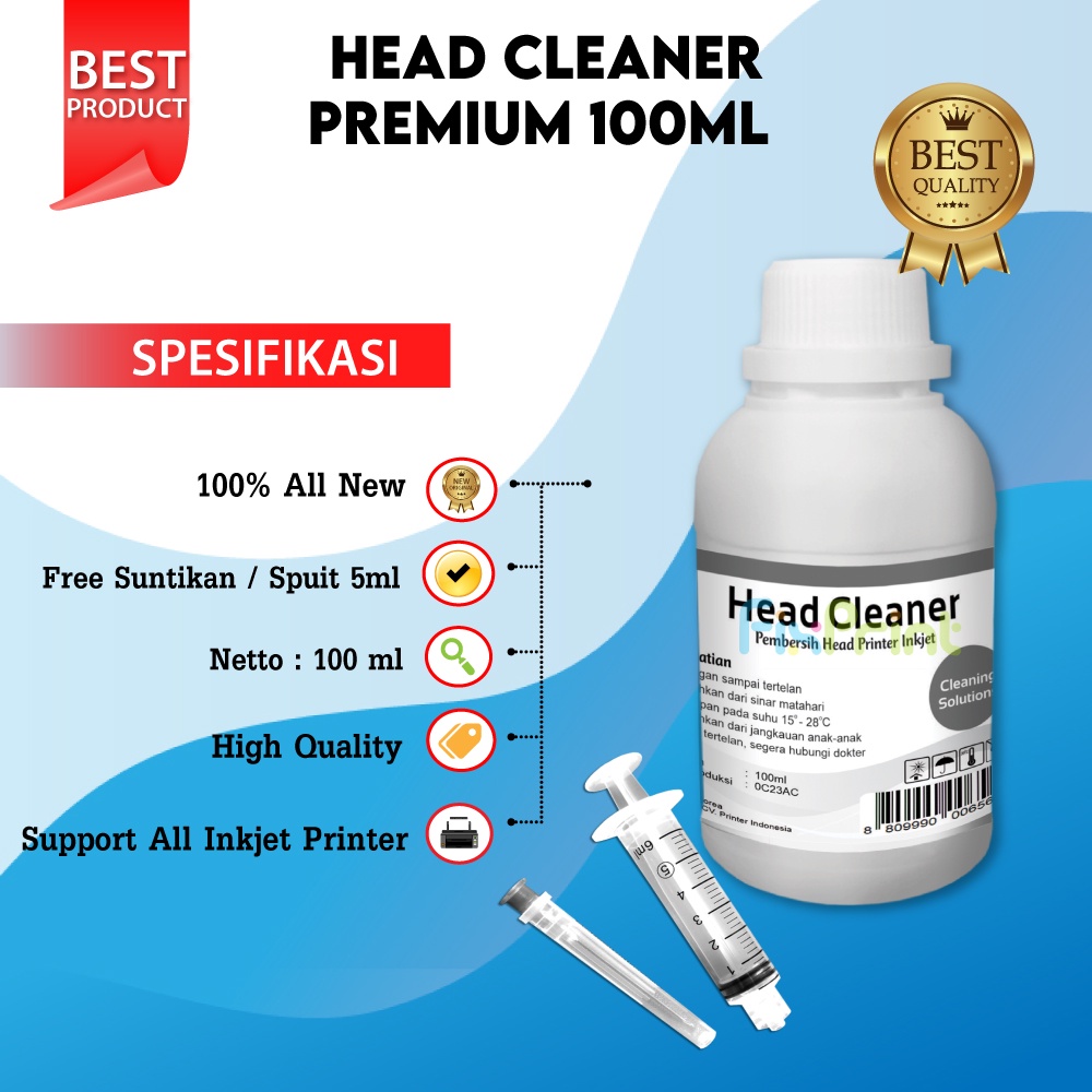 Head Cleaning Print Head Cleaner - Cairan Pencuci Pembersih Cartridge Printer HP Canon Epson 100ml