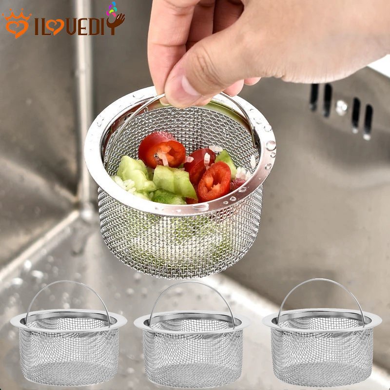 [Unggulan] Saringan Sisa Makanan Wastafel Dapur Stainless Steel Jaring Halus Saringan Saluran Air Anti Bau Anti Sumbat Penangkap Serba Serbi Baskom Air Hair Fur Trapper