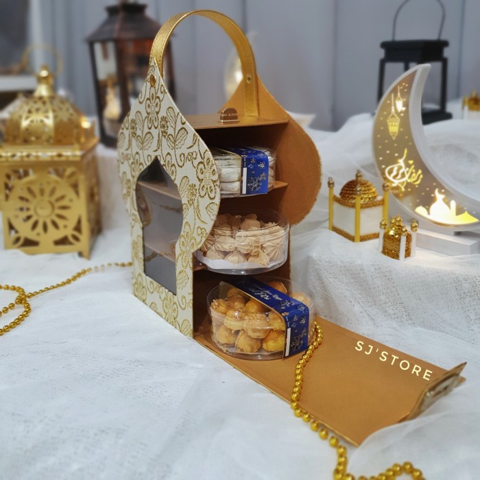 

Aksesoris box cantik hampers kue kering lebaran idul fitri 2021 - S