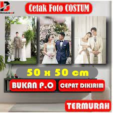 Cetak foto Bingkai 50 x 50cm cetak foto weding cetak foto prewedding cetak foto nikahan cetak foto k