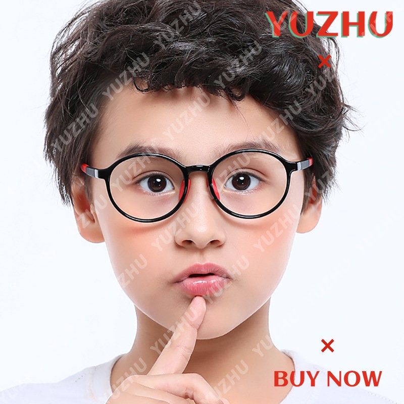 (YUZHU) Korea Fashion Bingkai Bulat Anti Cahaya Biru Kacamata Lucu Permen Warna Anti Radiasi Eyeglasses Untuk Anak