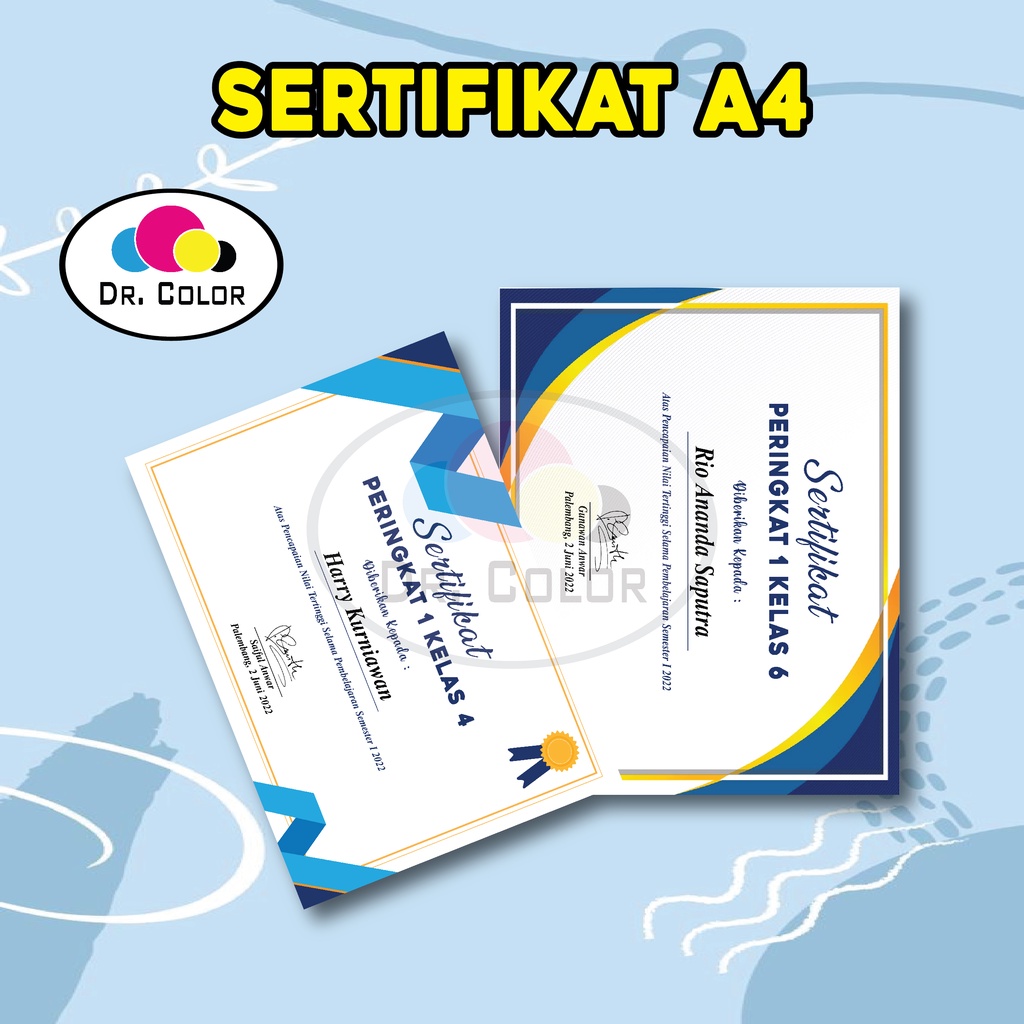 

Cetak Sertifikat Piagam Penghargaan Custom Murah Berkualitas A4