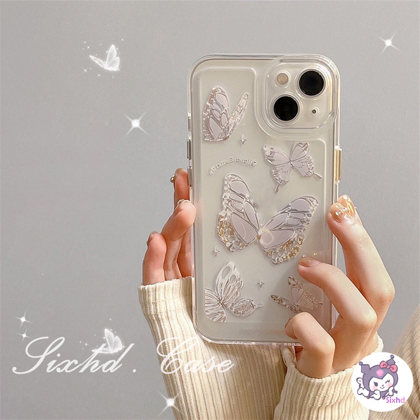 Ins Butterfly Case Vivo Y02s Y22s Y16 V27e V25e Y21s Y20s Y20i Y33s Y02 Y12s Y12A Y17 Y15 Y12 Y11 Y35 Y22 Y21 Y20 Y21A Y15A Y15s Y19 Y50 Y31 Y95 Y93 Y91 Y1s Transparan Soft Phone Case Cover