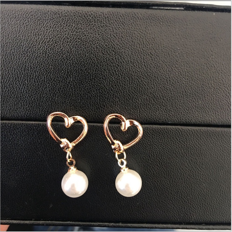 Anting Bentuk Hati | Anting Berlian Zirkon | Kalung Rantai Rose Gold 18k Untuk Wanita