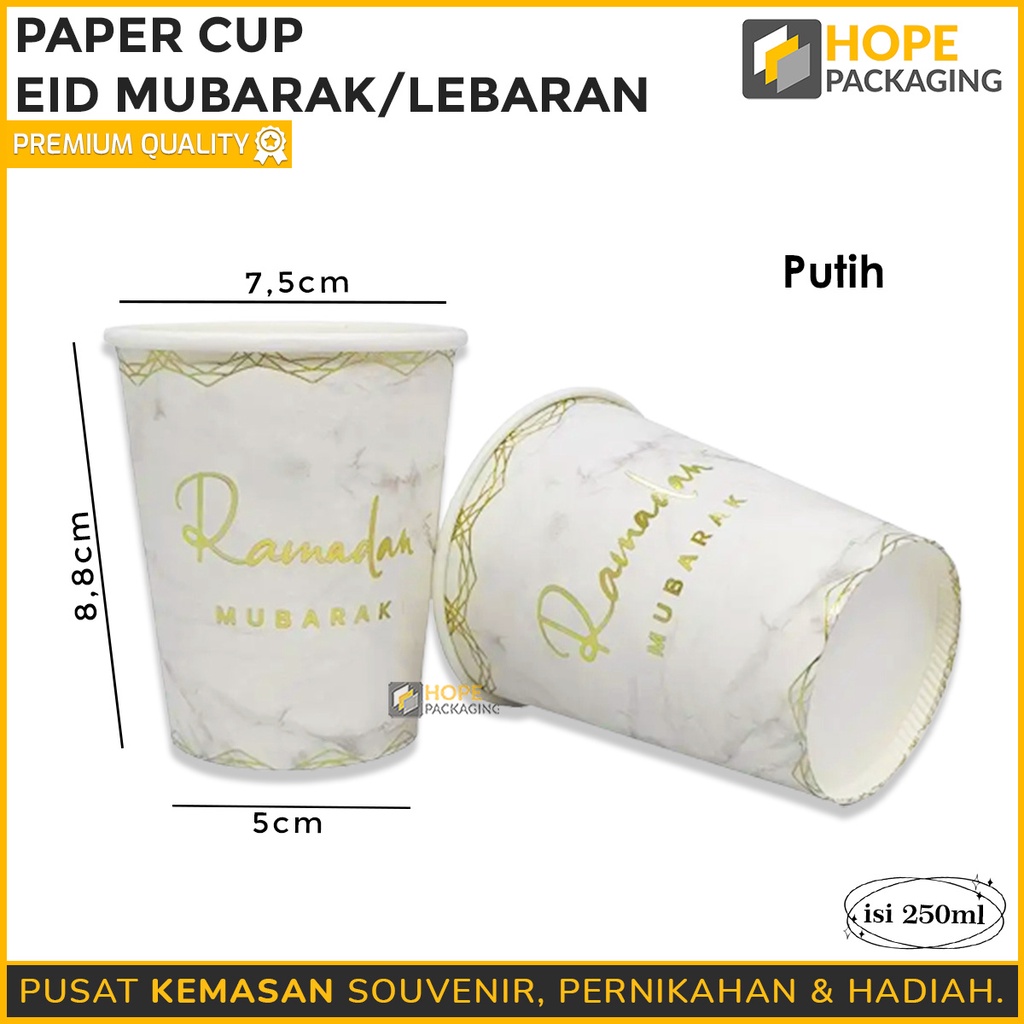 Paper Cup Eid Mubarak / Hampers  Lebaran Souvenir hadiah Kado Bingkisan set premium peralatan makan