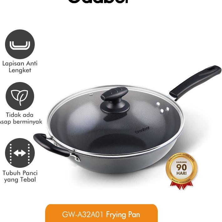 ○ Gaabor Panci Penggorengan Wok Anti Lengket bahan Teflon 32 cm non-stick frying pan /GW-A32A01 ™