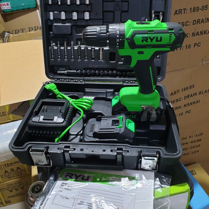 Bor Cordless 20V RYU TEKIRO RCI 20 V Mesin Bor Tembok Baterai 20 Volt