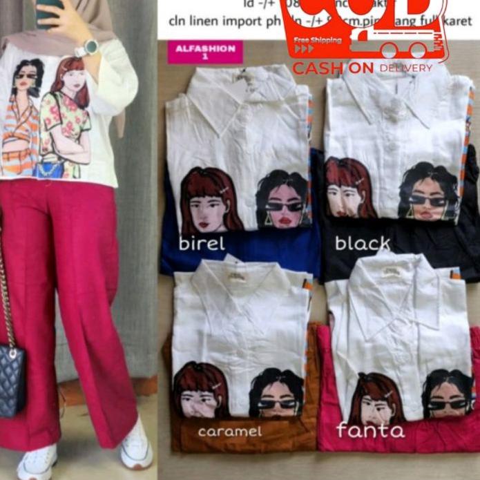 ✼ Anime Set Crop Crinkle Sablon LD 110 - Setelan Crop Top Crinkle Sablon / Setelan Kombinasi crinkle