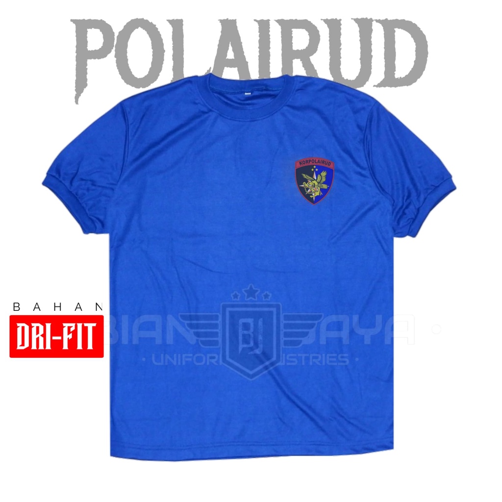 Kaos Loreg Army Polairud Benhur Lengan Pendek Katun Drifit Biru