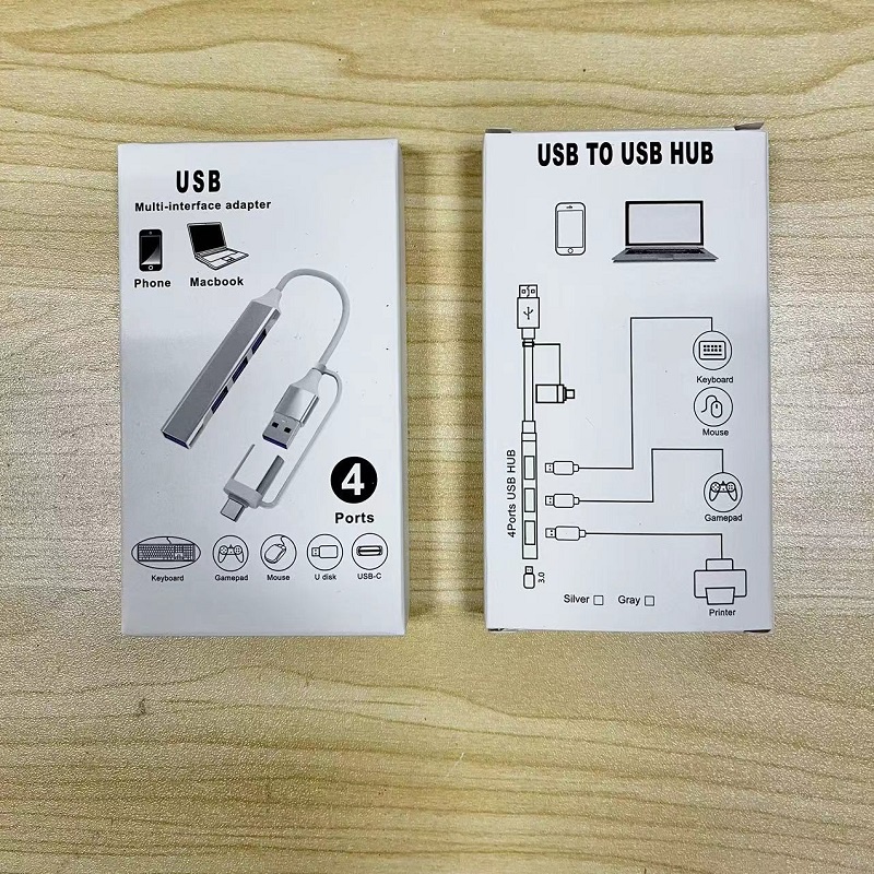 4 Port USB HUB 3.0 Type C Type A High Speed USB Hole Port Splitter Expander Adapter 3